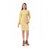 Andora Women's V-Neck Long Sleeves Plaid Dress - Light Yellow Casual Dress