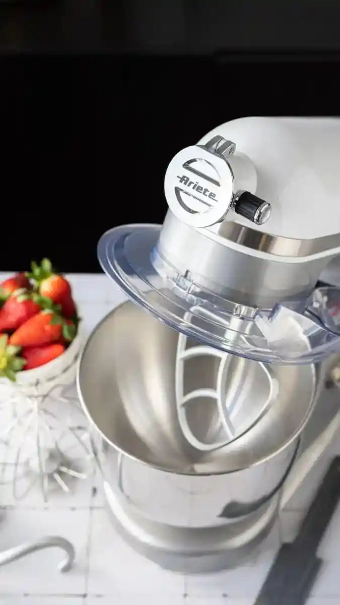 Ariete 1589  , 1600 Watts, 11 speeds, 5.5 Litres, 3 accessories for kneading, mixing and whipping. White (by Delonghi Group)- 1 Year Warranty