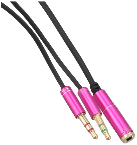 موزع صوت KEENDEX KX2029 3.5 مم للسماعات وسماعات الرأس مع منفذين ذكرين