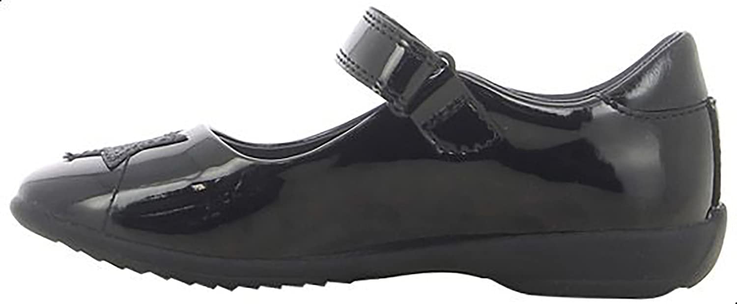 Leomil Girls' Patent Leather Mary Jane School Shoes with Anna and Elsa Print