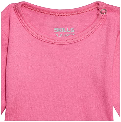 قميص داخلي سادة بأكمام طويلة ورقبة دائرية من القطن للبنات من سكيلز 