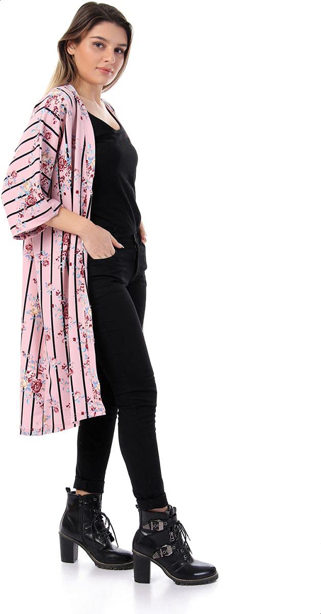 Jamila Women Cotton Floral Patterned Knee Length Kimono