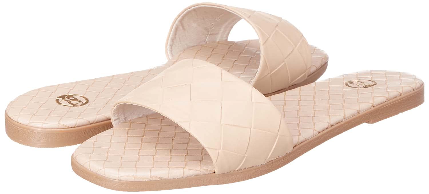 Club Aldo Square-Toe Basket-Weave Slide Slippers For Women