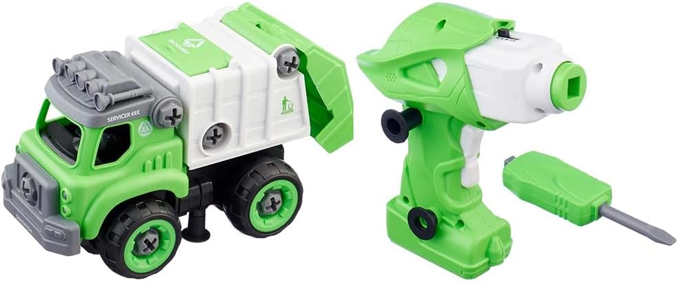 DIY Spatial Creativity City Fire Fight Garbage Truck Building Blocks with Remote Control for Kids