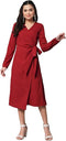 Styleville.in Women’s Wrap Dress Elegant Casual Wear Red