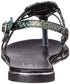 Dejavu Snake Embossed Faux Leather Buckle Ankle Strap Thong Sandals for Women