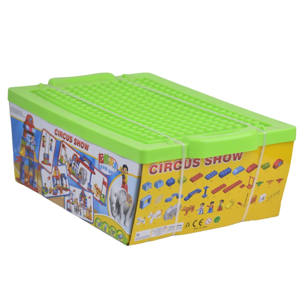 مجموعة لعبة تركيب مكعبات عرض السيرك مكونة من 65 قطعة للاطفال- متعددة الالوان، 188-212، بلاستيك