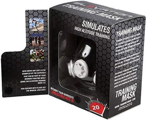 قناع تدريب ELEVATION TRAINING MASK 2.0 مقاس كبير (أكثر من 114 كجم) - بما في ذلك حزام الرأس 