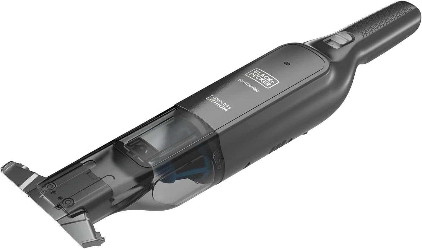 Black & Decker 12V Cordless Dustbuster Vacuum, 22 Air Watts, 14-Min Runtime, Ultra-Wide Nozzle, 2.0Ah Battery & Charging Base  – Powerful, Compact & Efficient Cleaning