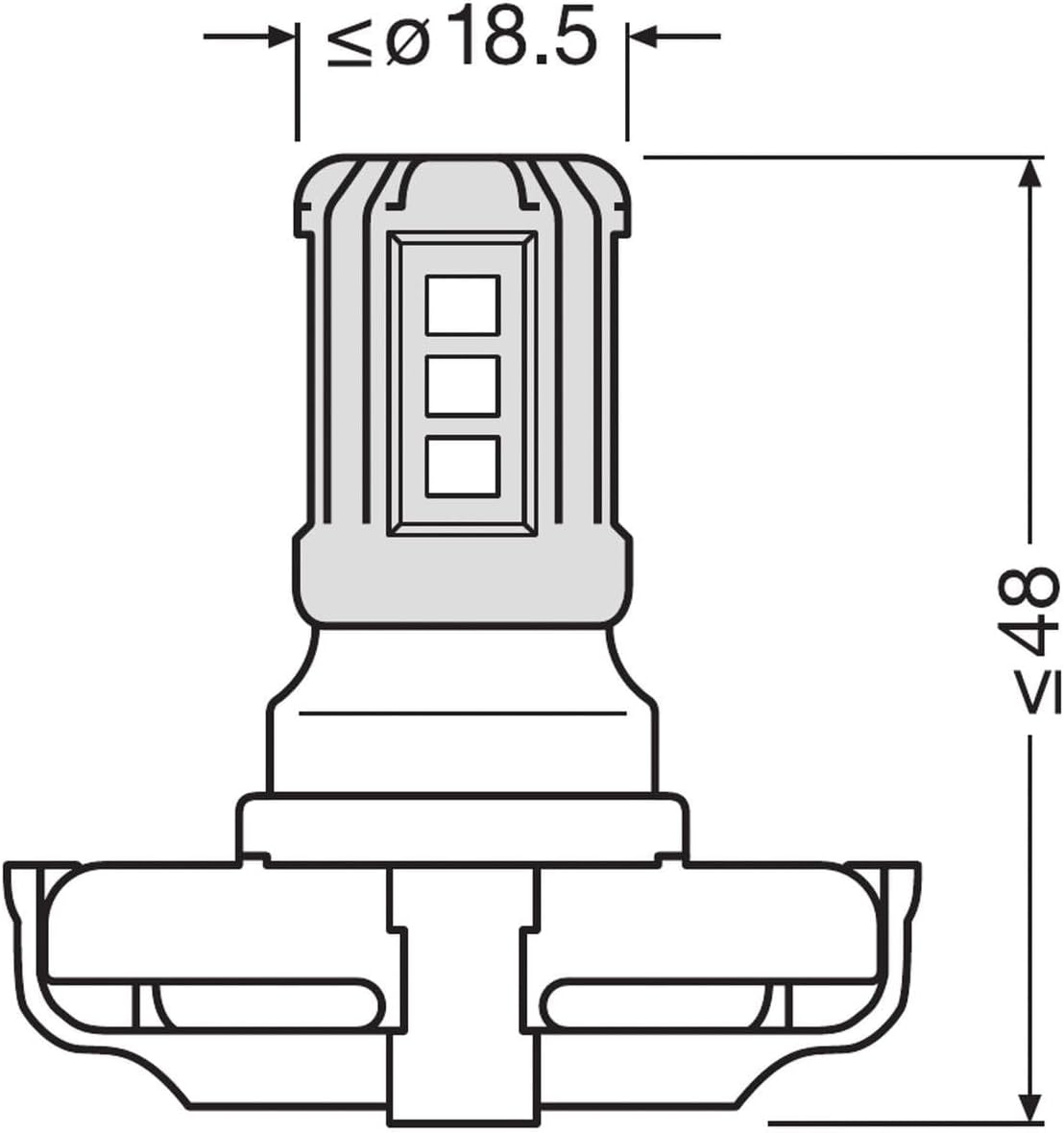 OSRAM LEDriving SL, ≜ PS19W, Signal lights, White 6000K, LED Retrofit, off-road use only, Carton folding box (1 lamp)