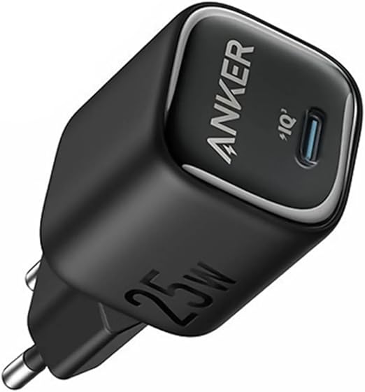 Anker Wall Charger Type-C 25W Fast Charging, Improved Temperature Control, Small Design, Compatible with iPhone, iPad, Samsung, Pixel and more - Black