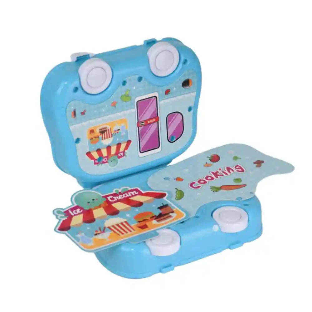 Plastic exquisite cooking car game with car paper and cold drink cup for kids set of 18 pieces - multi color