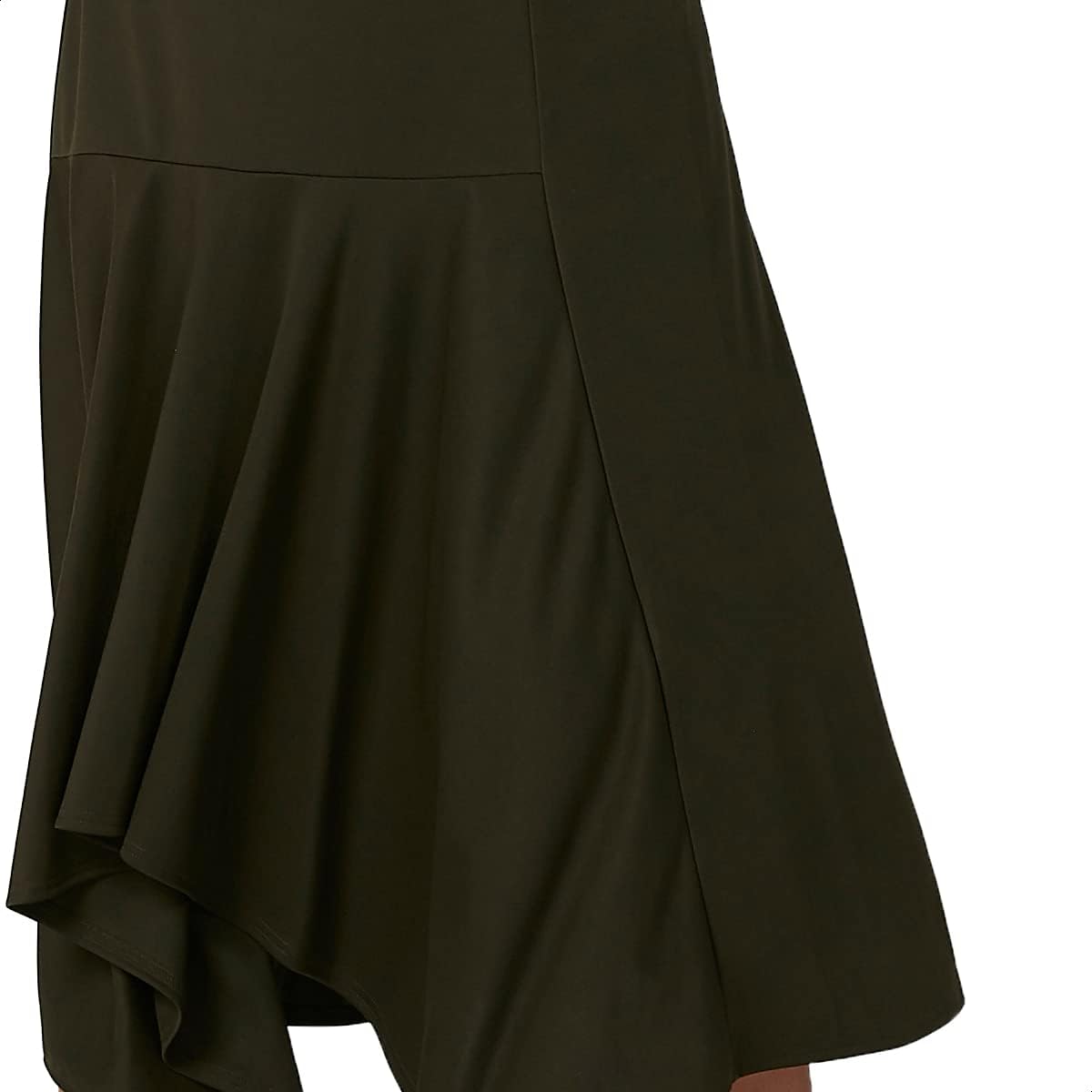 Splash Asymmetric-Hem Solid Midi Skirt for Women