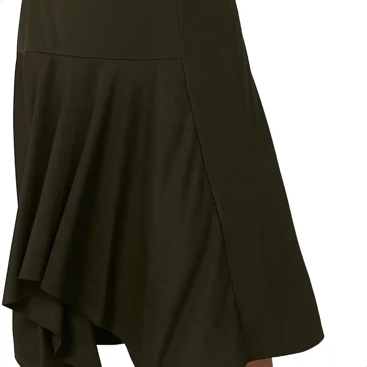 Splash Asymmetric-Hem Solid Midi Skirt for Women - Safqqa Egypt