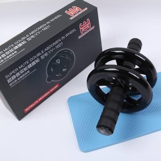 Abdominal Roller Wheel with Extra Thick Knee Mat - Body Strength Training Machine Gym Muscle Exerciser JSYP16