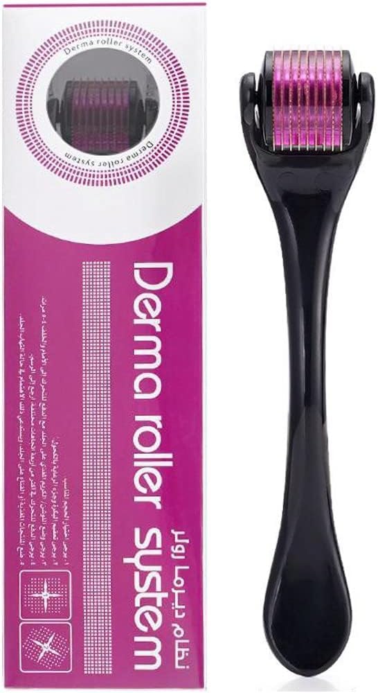Derma SanBiz 0.5mm Derma Roller – 540 Titanium Needles for Hair Growth & Skin Rejuvenation