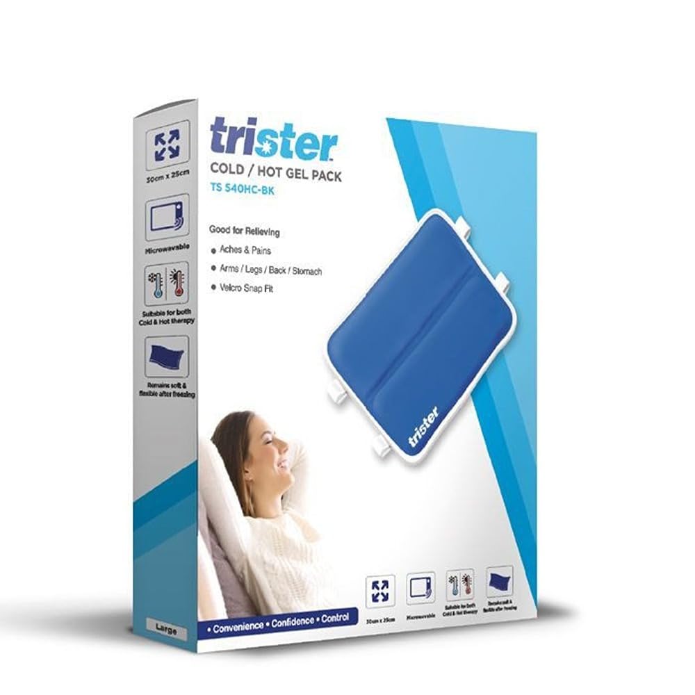 خفف الألم والانزعاج مع حزمة الجل الساخنة/الباردة من Trister، المصممة للعلاج بالحرارة أو البرودة حسب الحاجة. يمكن تسخينها في الميكروويف أو تبريدها في الفريزر، وتتميز بحجم كبير 30x25 سم ومرونة عالية لتلائم أجزاء مختلفة من الجسم.