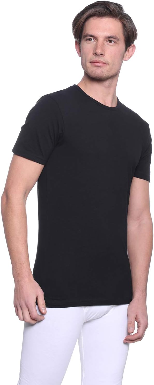 Dice Mens Round Neck Short Sleeve Solid Undershirt