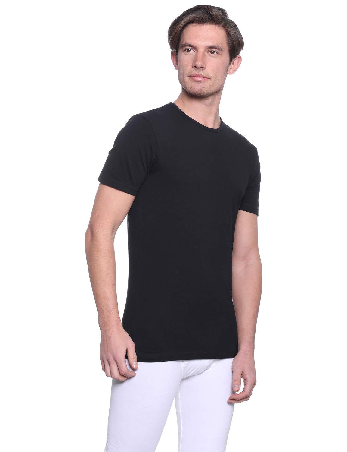 Dice Mens Round Neck Short Sleeve Solid Undershirt