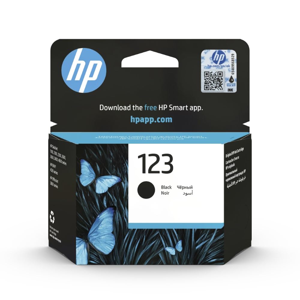 Hp 123 Ink Cartridge - F6v17ae, Black- Damage Box