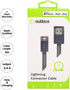 Outbox lightning to usb charging and data transferring cable for apple mobile phones, 2.4 a, 2 meters - black and white