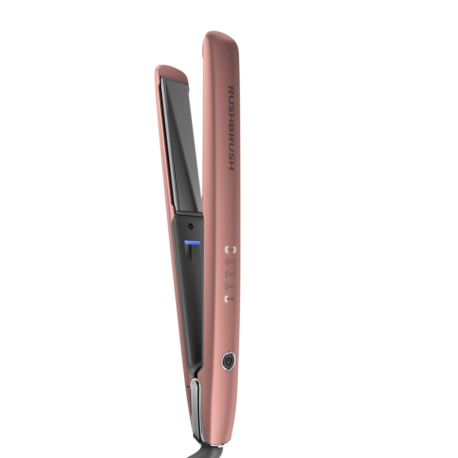 Rush Brush X3 glam straightener rose gold, titanium plates, ionic, 230c, fast heat