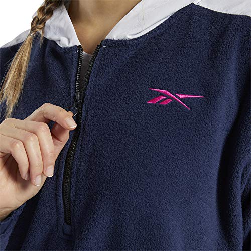 هودي بسحاب وشعار على الصدر بلون متباين من Reebok MYT للنساء 