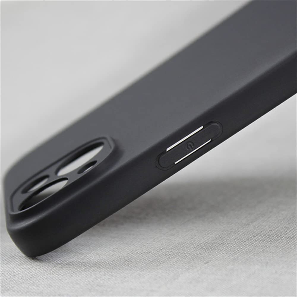 غطاء لهاتف iPhone 14، بحجم 6.1 إنش، ملمس ناعم كالحرير، غطاء حماية كامل للجسم، غطاء مقاوم للصدمات مع بطانة من الألياف الدقيقة (أسود)