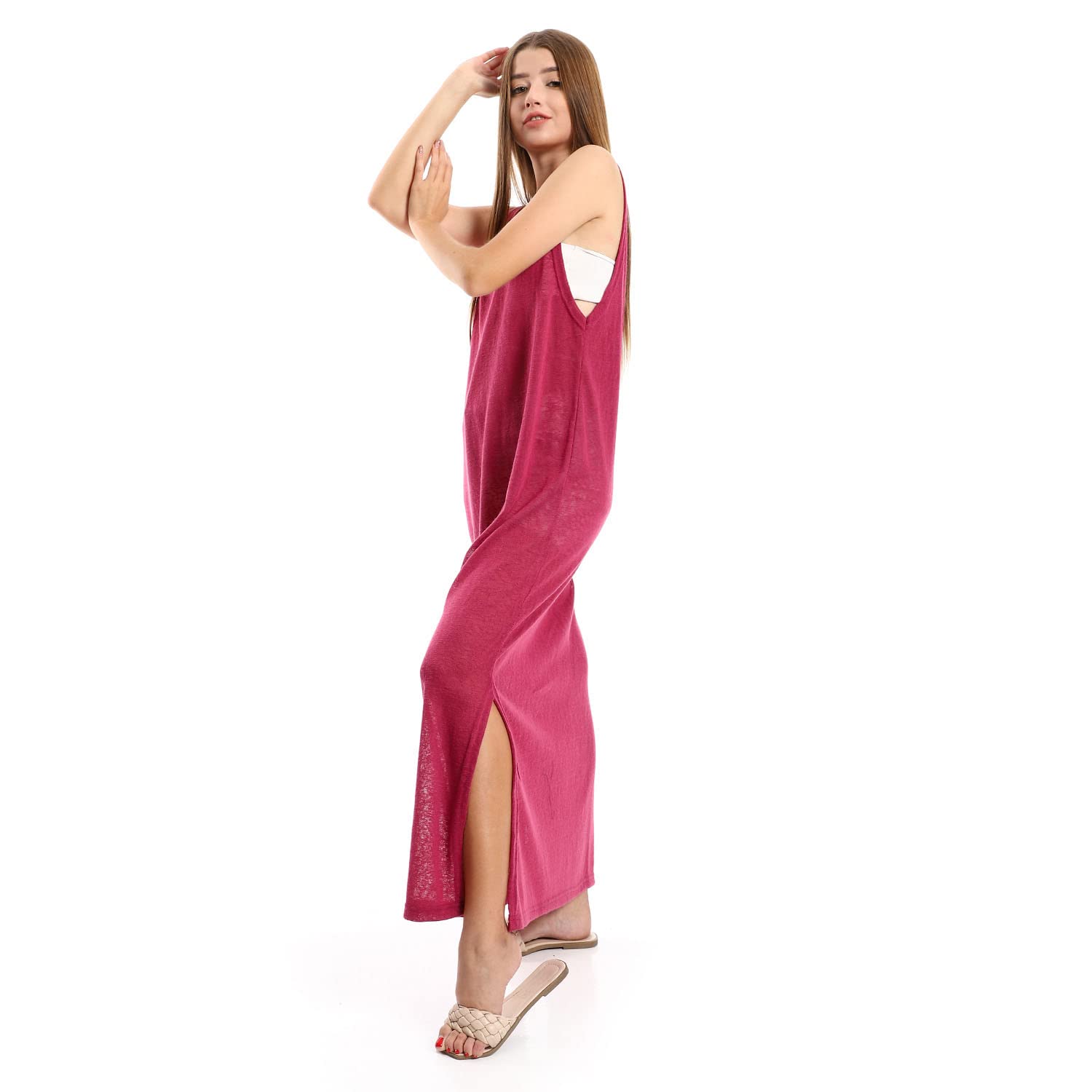 JAMILA Outer dress with a round neckline and side opening for women from Jamila, outerwear.