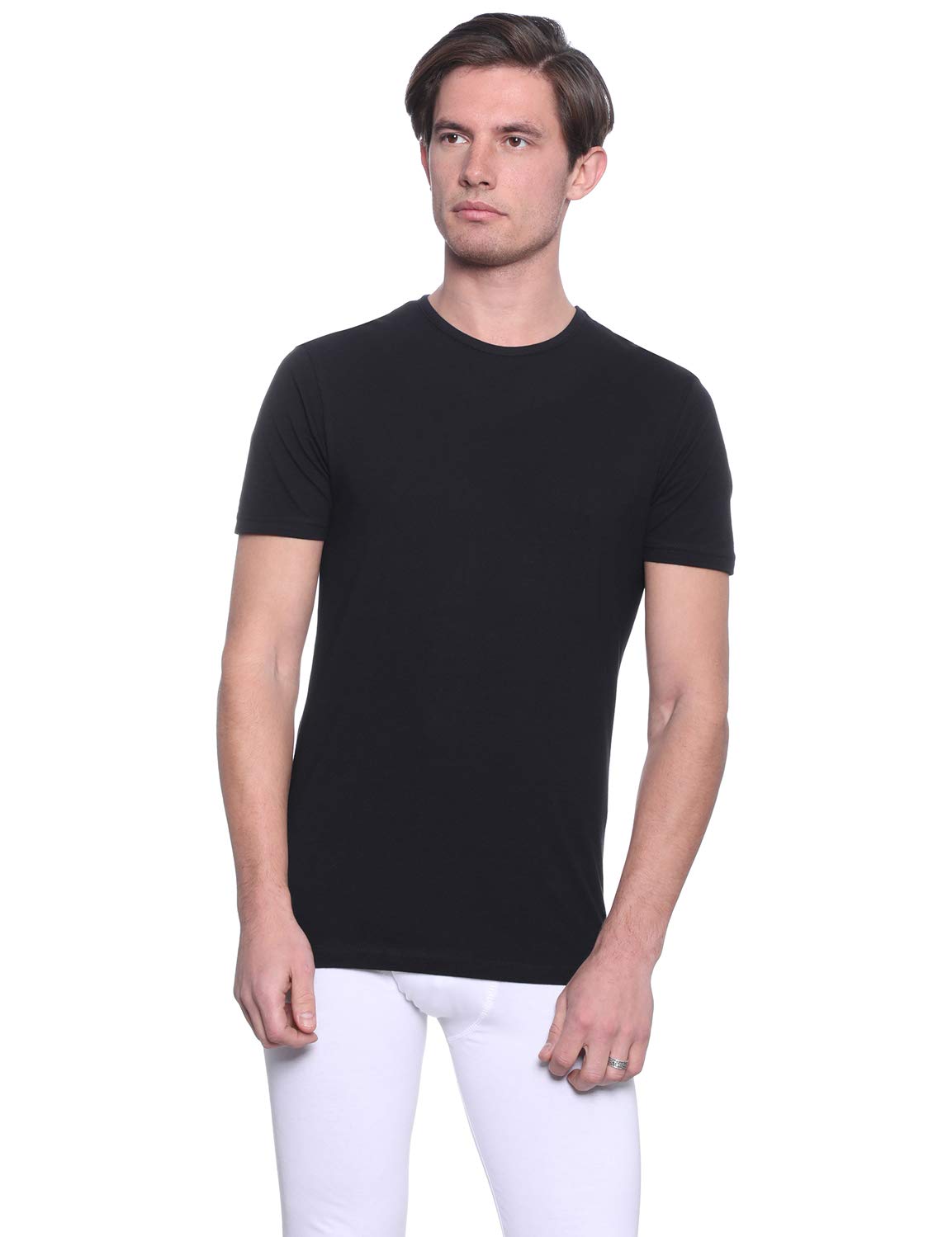 Dice Mens Round Neck Short Sleeve Solid Undershirt