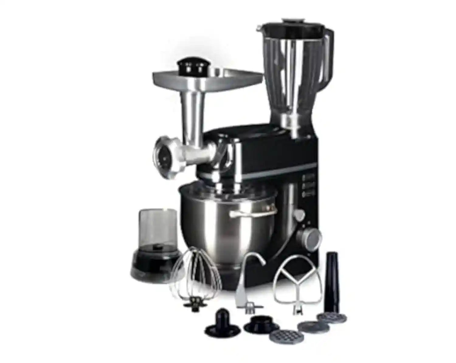Touch Elzenouki Mixer 1200 Watt 5 Liter 12 Speed Mixer 1.5 Liter Equipped with Grinder and Premium Plus Grating Arms Black 40567-Have Scratches - Safqqa Egypt