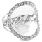 Guess Stainless Steel Zircon Embellished Stone Front Logo Ring for Women - Silver
