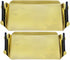 2 Brother's Stainless Steel Serving Tray Set 2 Pieces Gold & Black with Handles Kitchen Trays