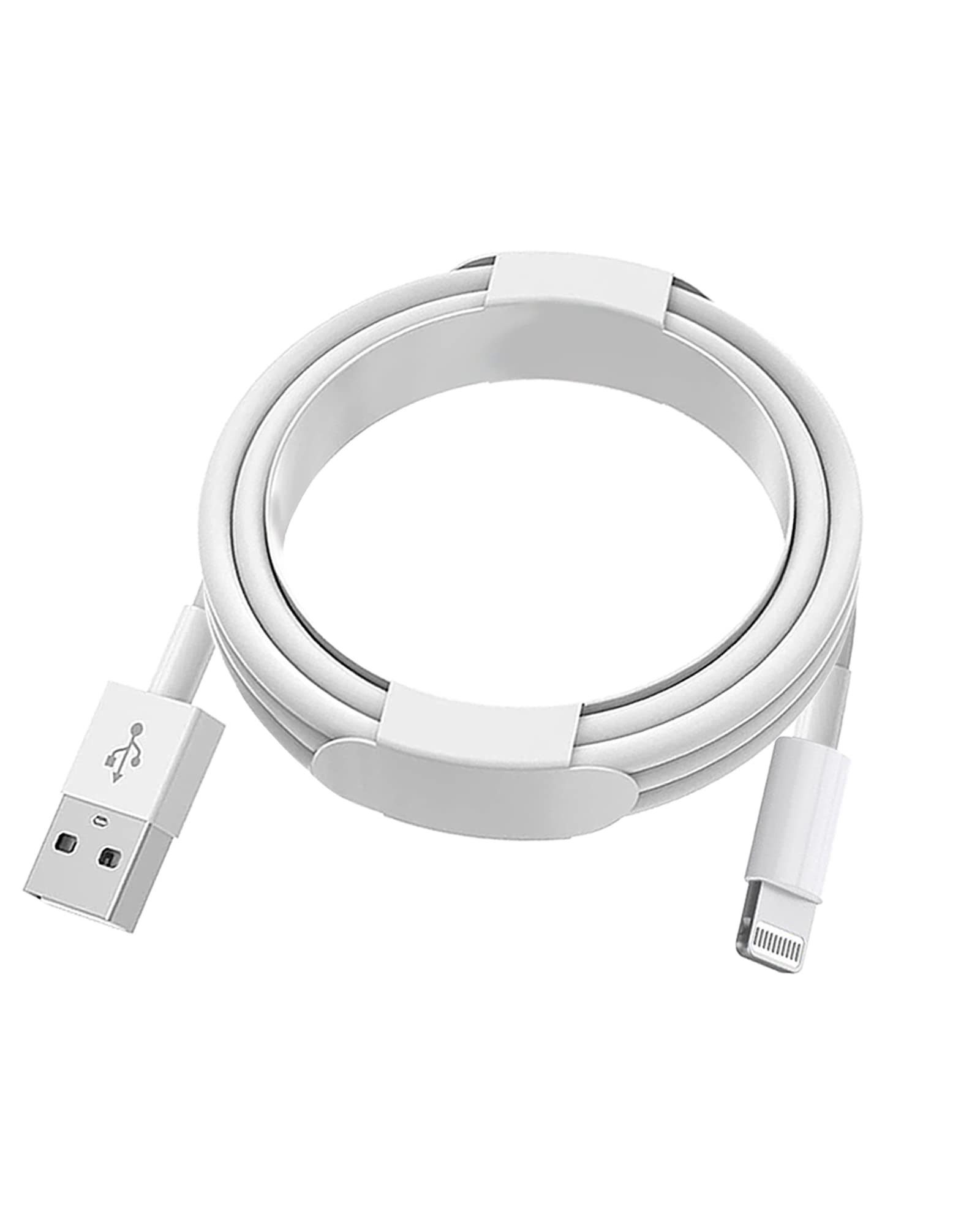 Ellies Apple MFi Certified iPhone Charger Cord 1M Lightning Cable Fast Charging High Speed Data Sync USB Cable Compatible with iPhone 13/12/11 Pro Max/XS MAX/XR/XS/X/8/7/Plus/6S iPad AirPods, white - Safqqa Egypt