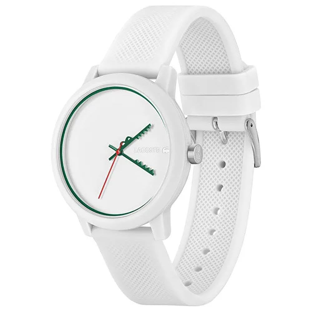 Lacoste, 12.12 Men's White Dial, White Silicone Watch - 2011308