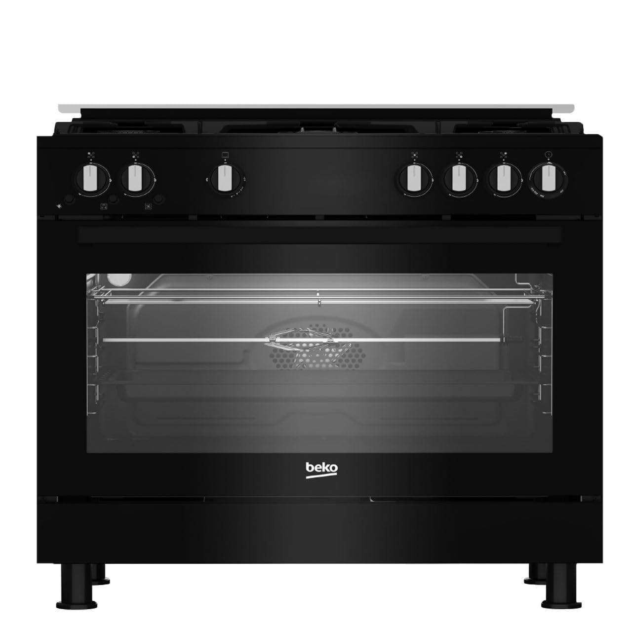 بوتاجاز بيكو 90 سم، 5 شعلات، تصميم حر واقف عملي وموفر للطاقة