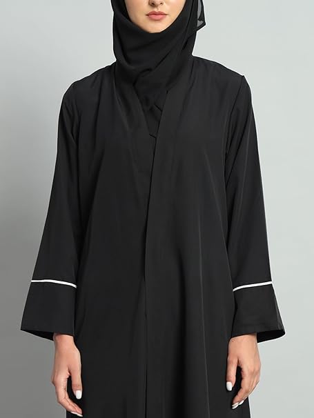 Styleville.in Women Abaya with Hijab Black Arabic Wear Elegant Modest Outfit