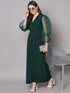 Styleville.in Women’s Wide Leg Jumpsuit Organza Sleeve Green