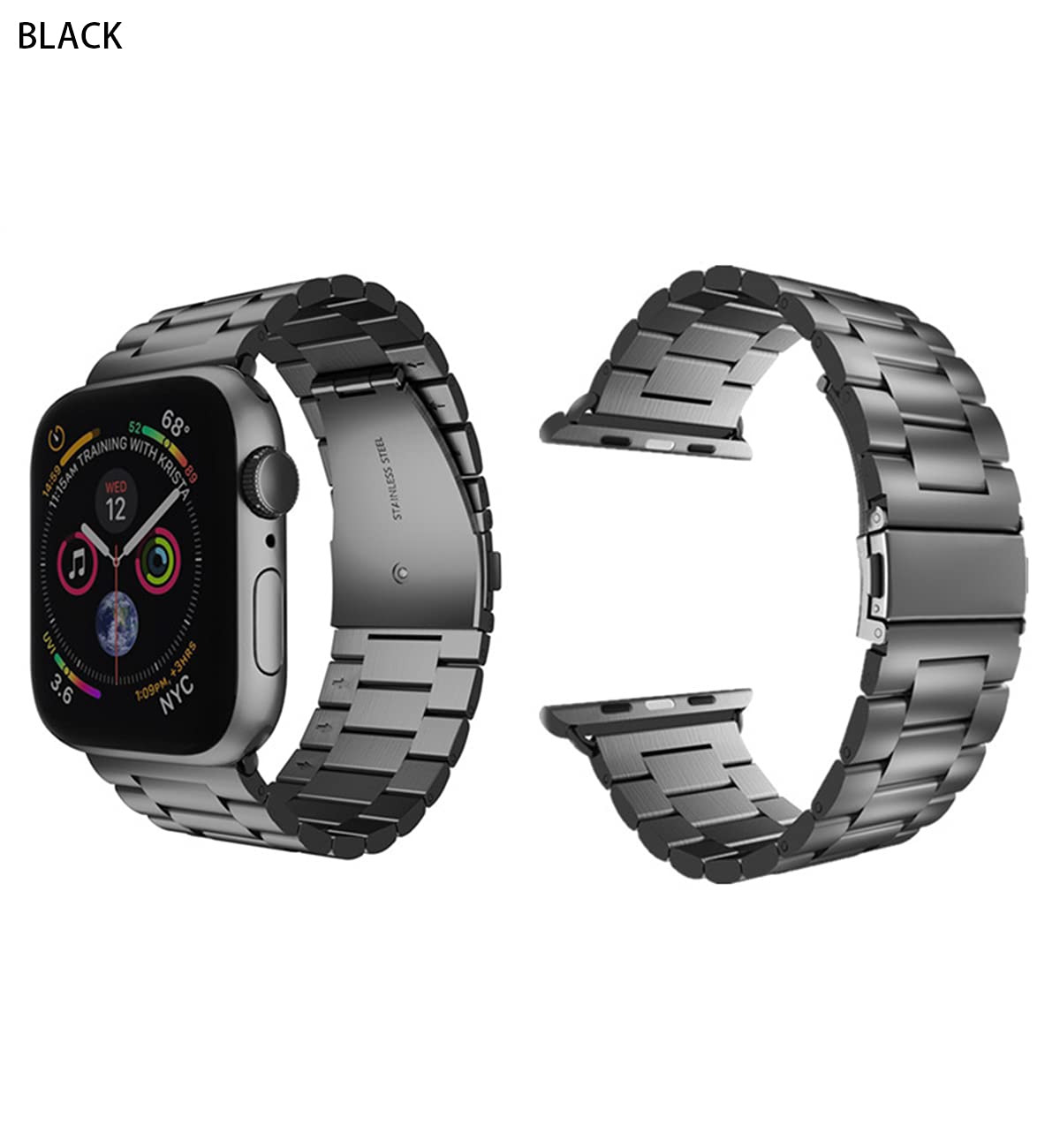 Generic Transparent Integrated Watch Band Case for Apple Watch Series 6/SE/5/4, iWatch 44mm/42mm Clear Green Strap Bumper