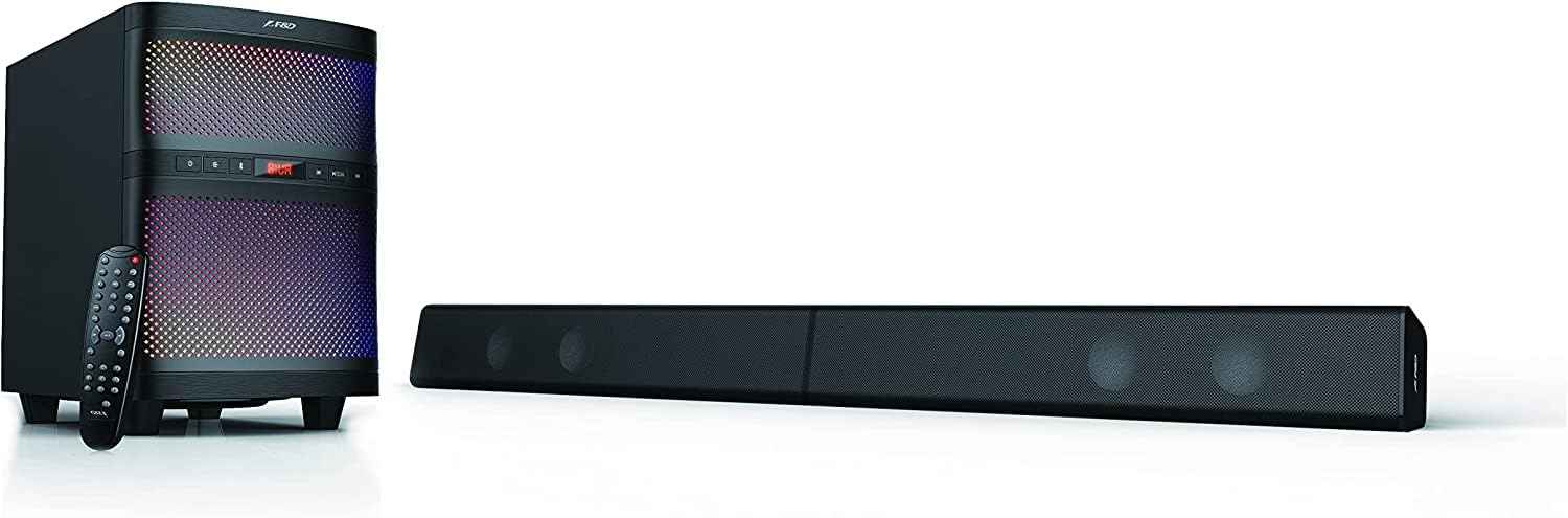 F&D T200X 140 W 2.1 Channel Soundbar Tower Speaker Bluetooth Multimedia TV Speaker with Multicolored LED Themes,USB,AUX,Remote Control, - Safqqa Egypt