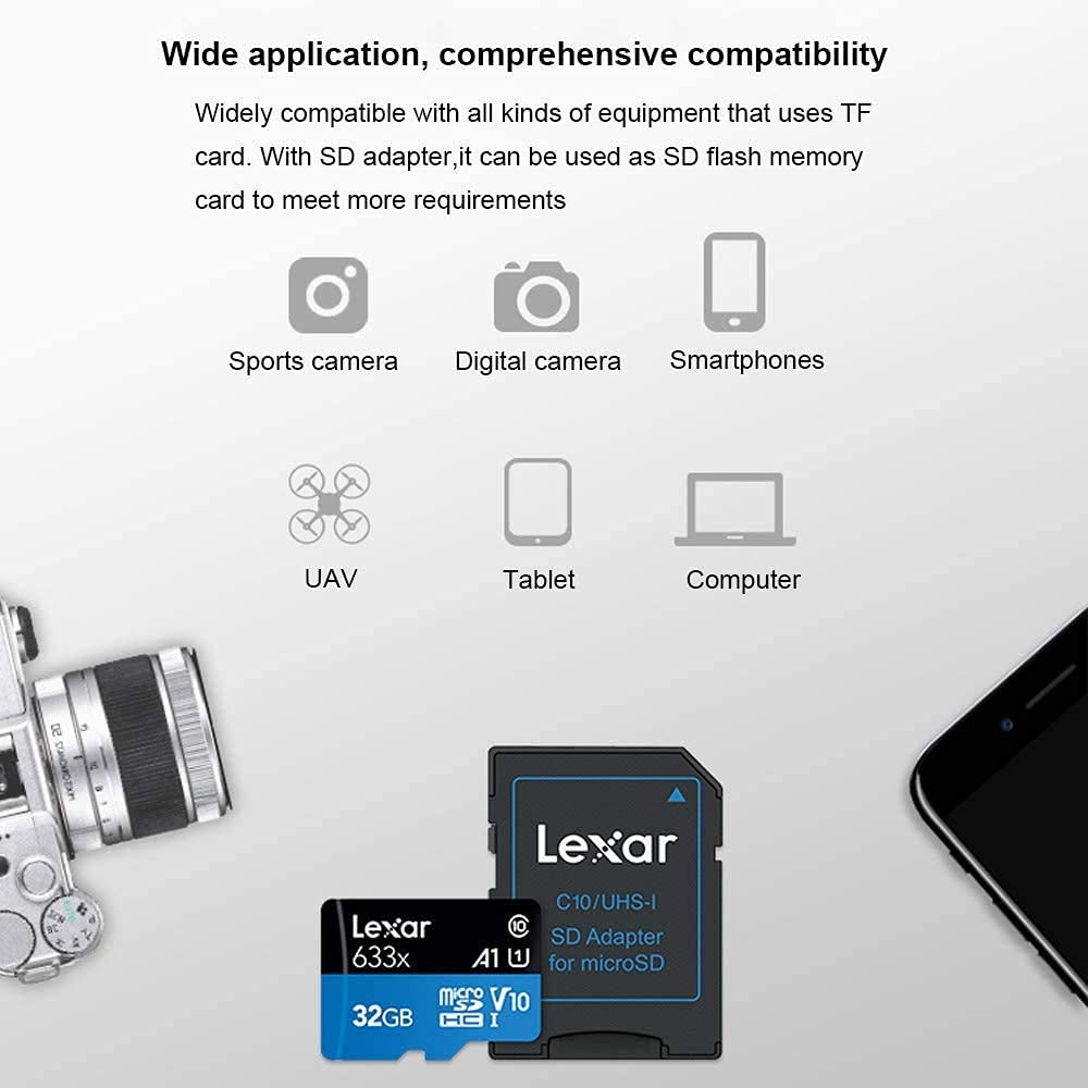 Lexar Micro SD Card 64GB (LSDMI64GBBCN633N) Black Blue