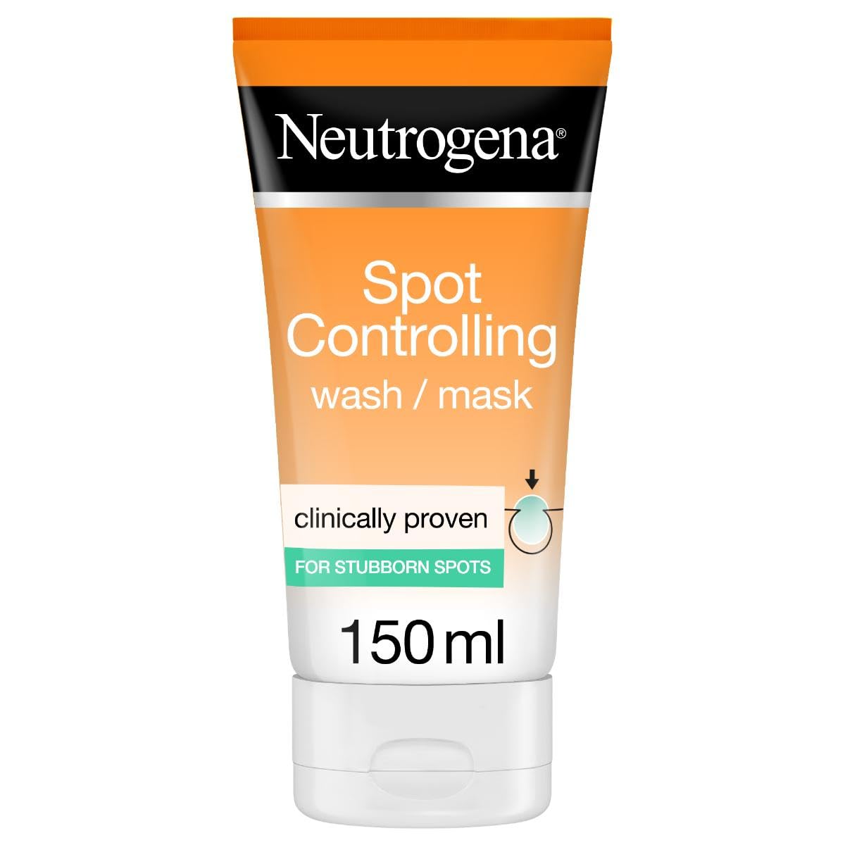 Neutrogena Spot Controlling Face Wash & Mask, Oil-free, Contains Purifying Salicylic Acid, Removes Spots & Makes Skin Smoother & Clearer, Dermatologically Tested, 150ml - Safqqa Egypt