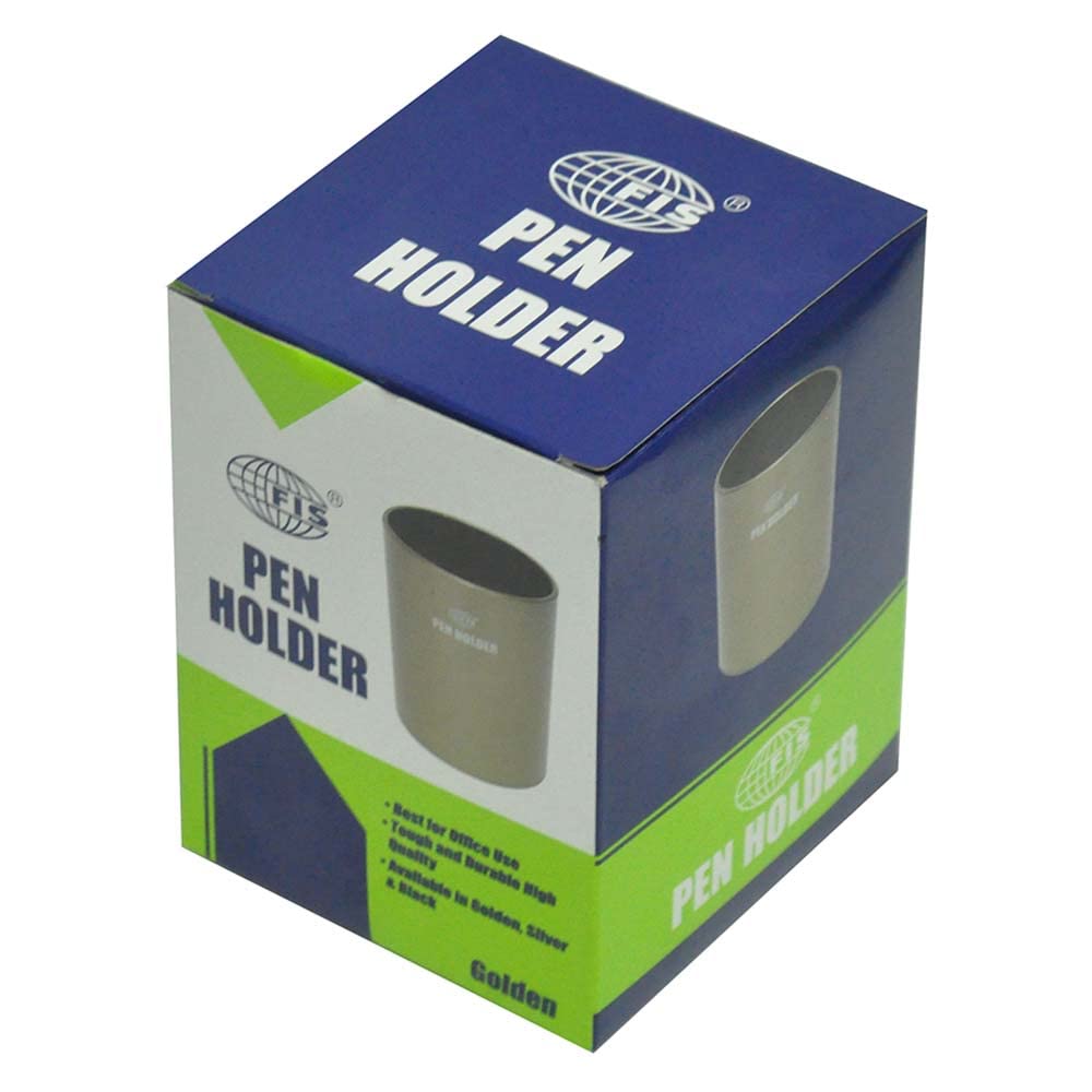 حافظ على مكتبك مرتبًا بأناقة مع حامل الأقلام الدائري من FIS باللون الذهبي. هذا الحامل الأنيق مثالي لتخزين الأقلام، وأقلام الرصاص، والأقلام الملونة، وغيرها من أدوات القرطاسية الصغيرة