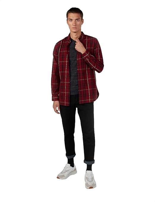 Splash Men’s Long Sleeves Plaid Shirt