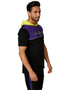 Splash Two-Tone Front Print Short Sleeves Contrast Hooded Sweatshirt for Men