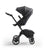 Stokke Luxury Baby Stroller - Adjustable for Both Baby & Parents’ Comfort - Padding, Harness & Reflective Zipper for Added Safety - Folds in One Step - Black