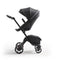 Stokke Luxury Baby Stroller - Adjustable for Both Baby & Parents’ Comfort - Padding, Harness & Reflective Zipper for Added Safety - Folds in One Step - Black