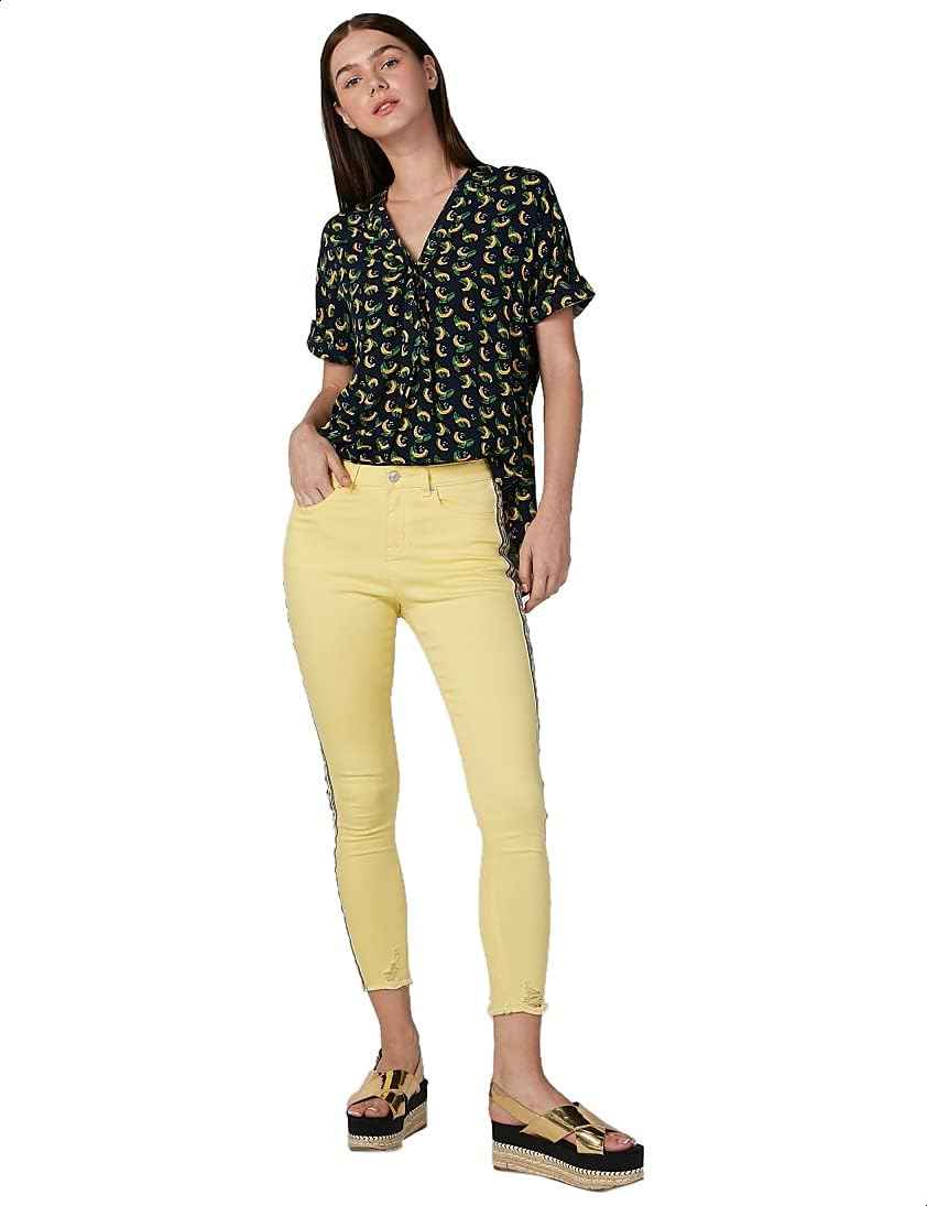 Splash Patterned Front Bow Short SLeeves Blouse for women - Safqqa Egypt