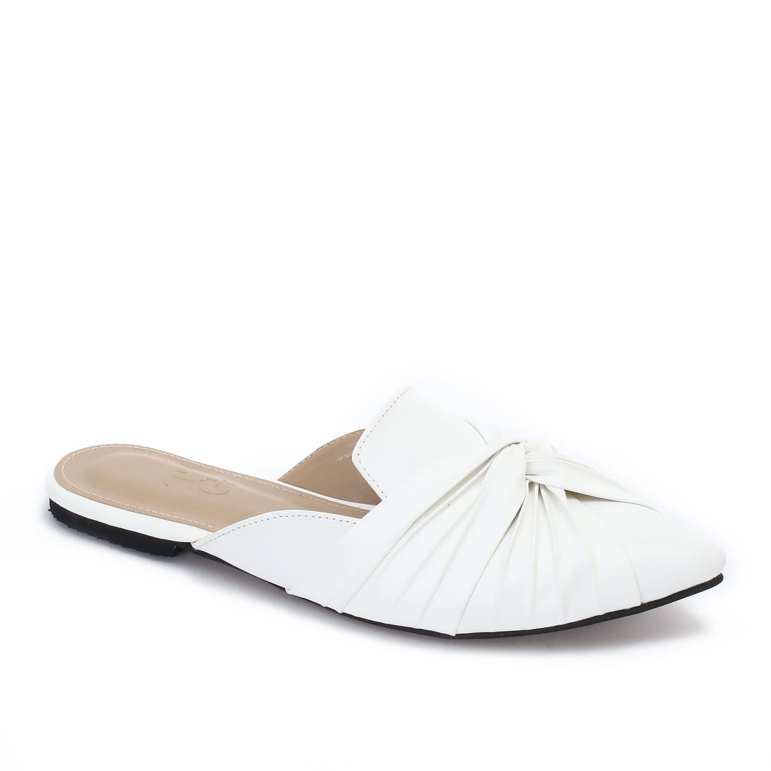 Trust Group Ruched Pointed Mule For Women,Stylish ruched upper for a refined look.
