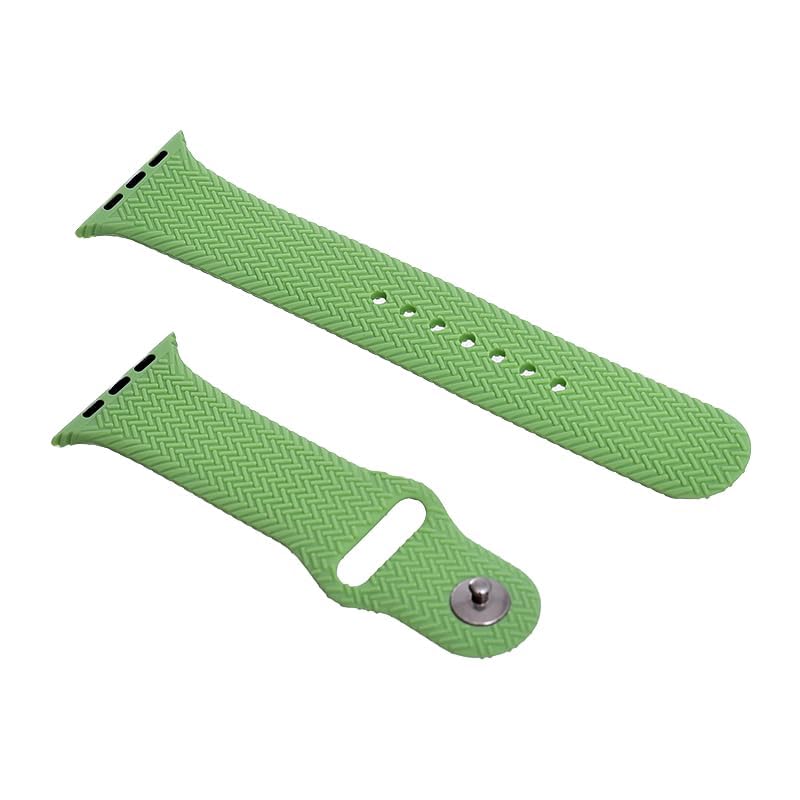 Generic Silicone Adjustable And Expandable Watch Strap With Zigzag Design For Unisex Compatible With Smart Watches 42/44/45 MM - Green